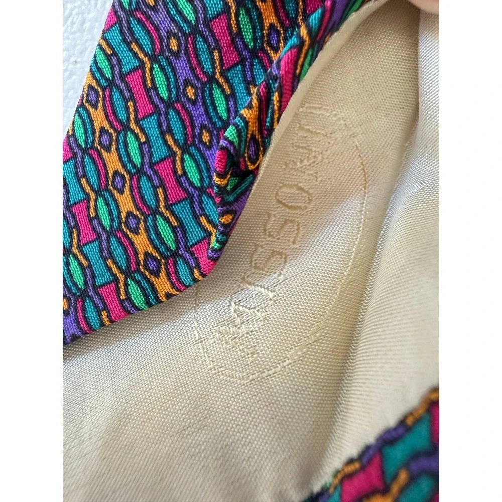 Missoni Cravatte VTG Silk Tie Mens Geometric Abstract Multicolor Italy